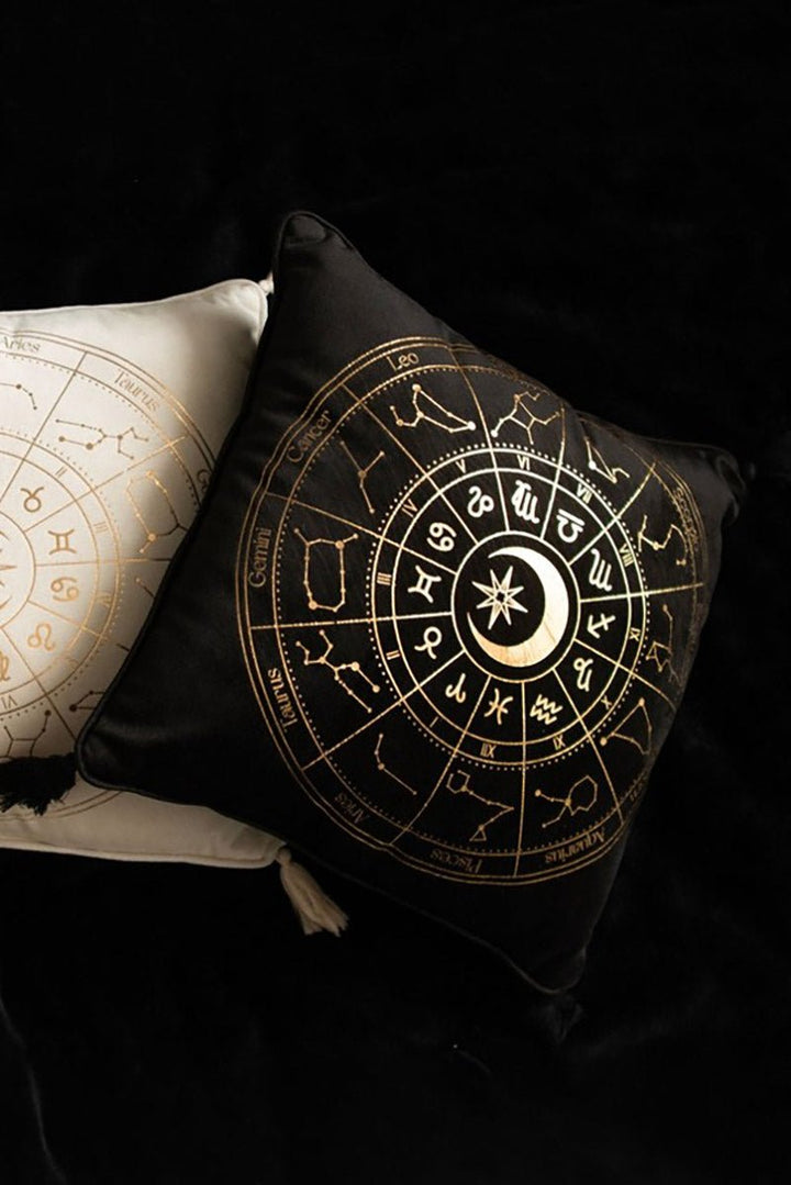 Black Astrology Wheel Cushion - housewares - VampireFreaks - Something Different