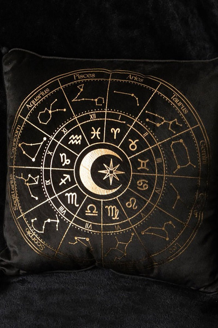 Black Astrology Wheel Cushion - housewares - VampireFreaks - Something Different