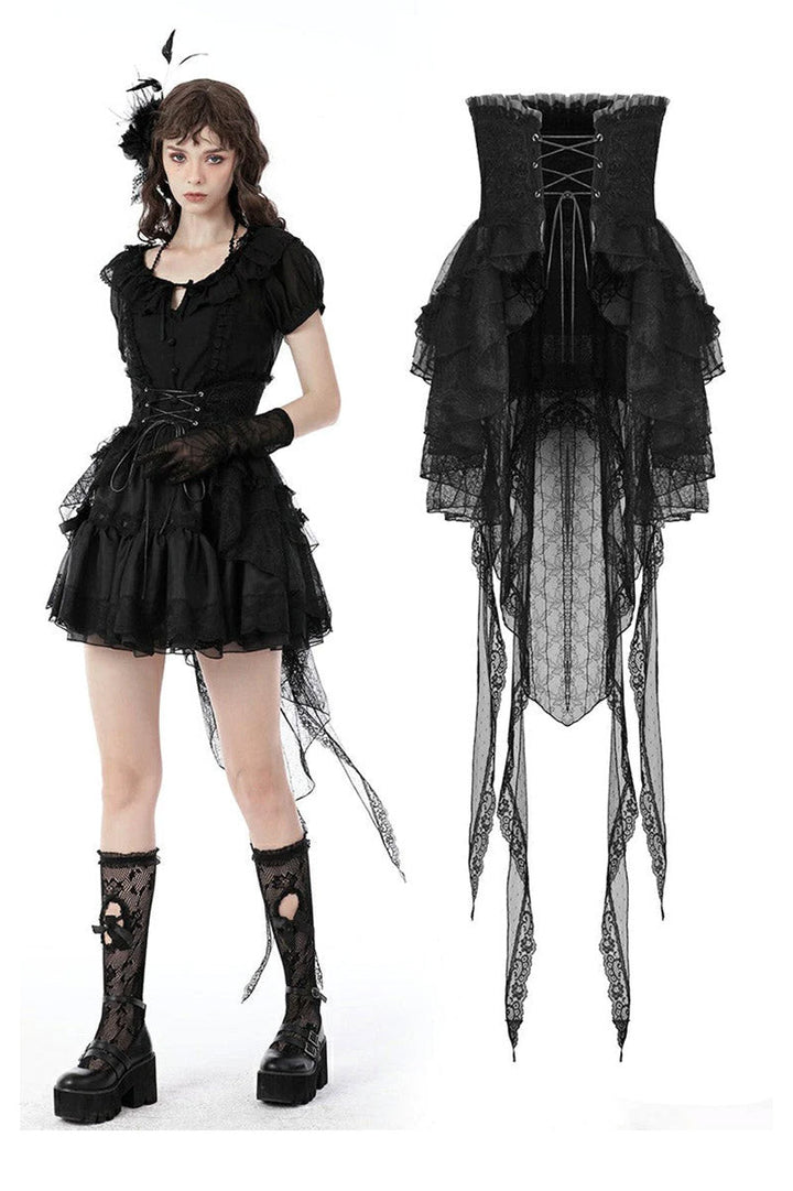 Black Ballet Corset Skirt - skirts - VampireFreaks - Dark In Love