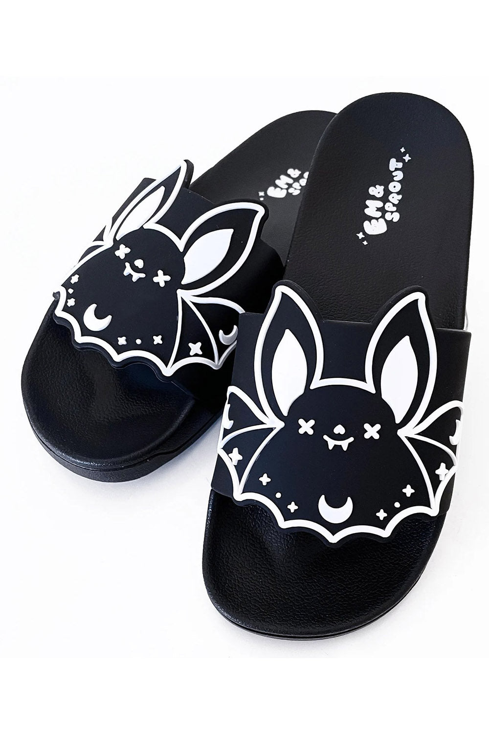 Black Bat Slides - womens shoes - VampireFreaks - Em & Sprout