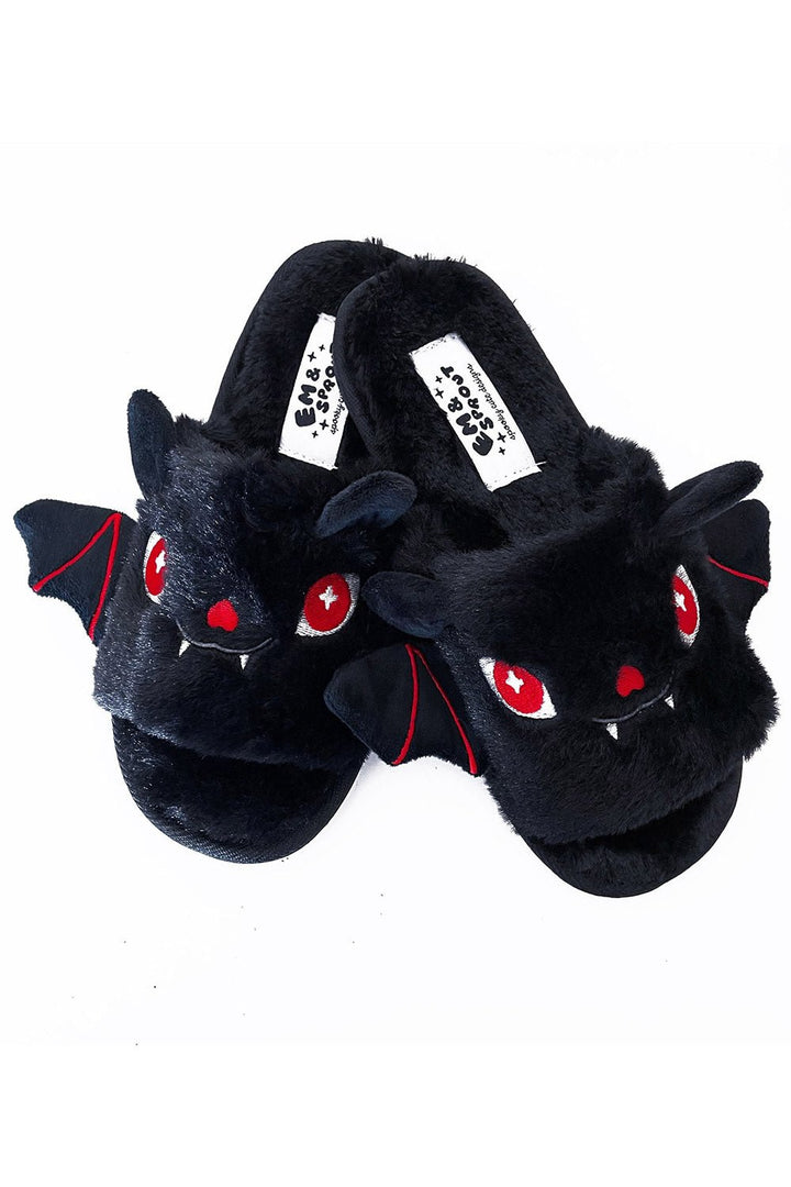 Black Bat Slippers - womens shoes - VampireFreaks - Em & Sprout