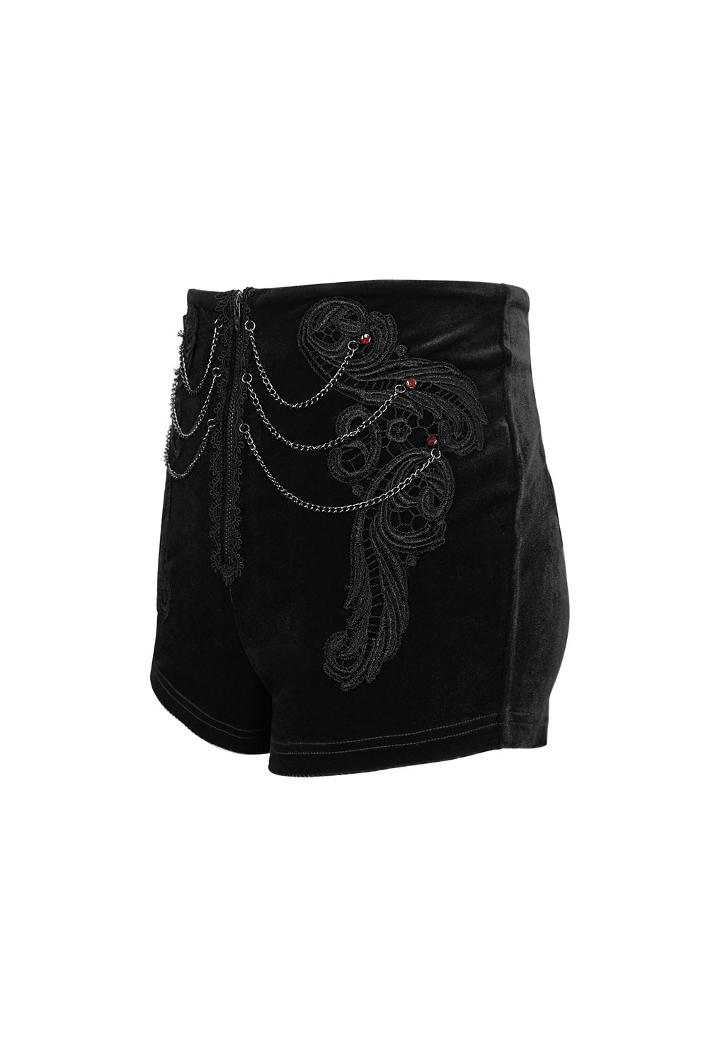 Black Blood Velvet High Waisted Shorts - womens bottoms - VampireFreaks - Devil Fashion