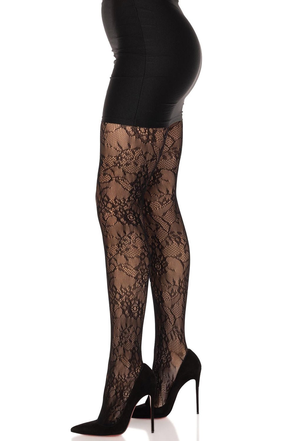 Black Blossoms Gothic Fishnet Tights - socks & stockings - VampireFreaks - Leg Avenue