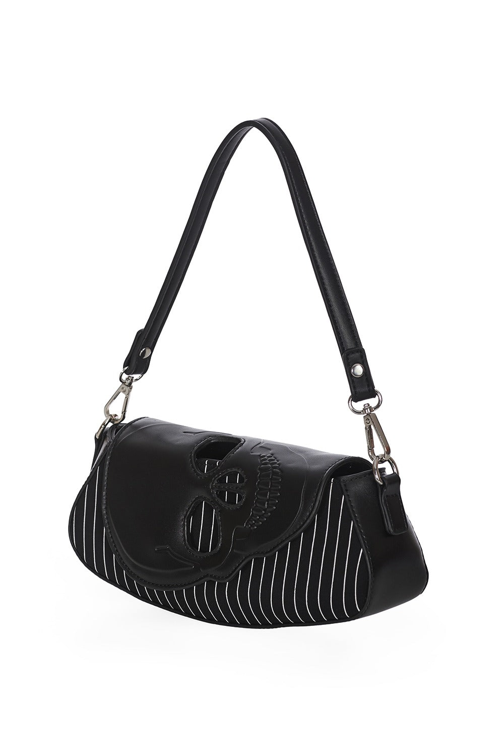 Black Bones Pinstripe Purse - bags & wallets - VampireFreaks - Banned Apparel / Lost Queen