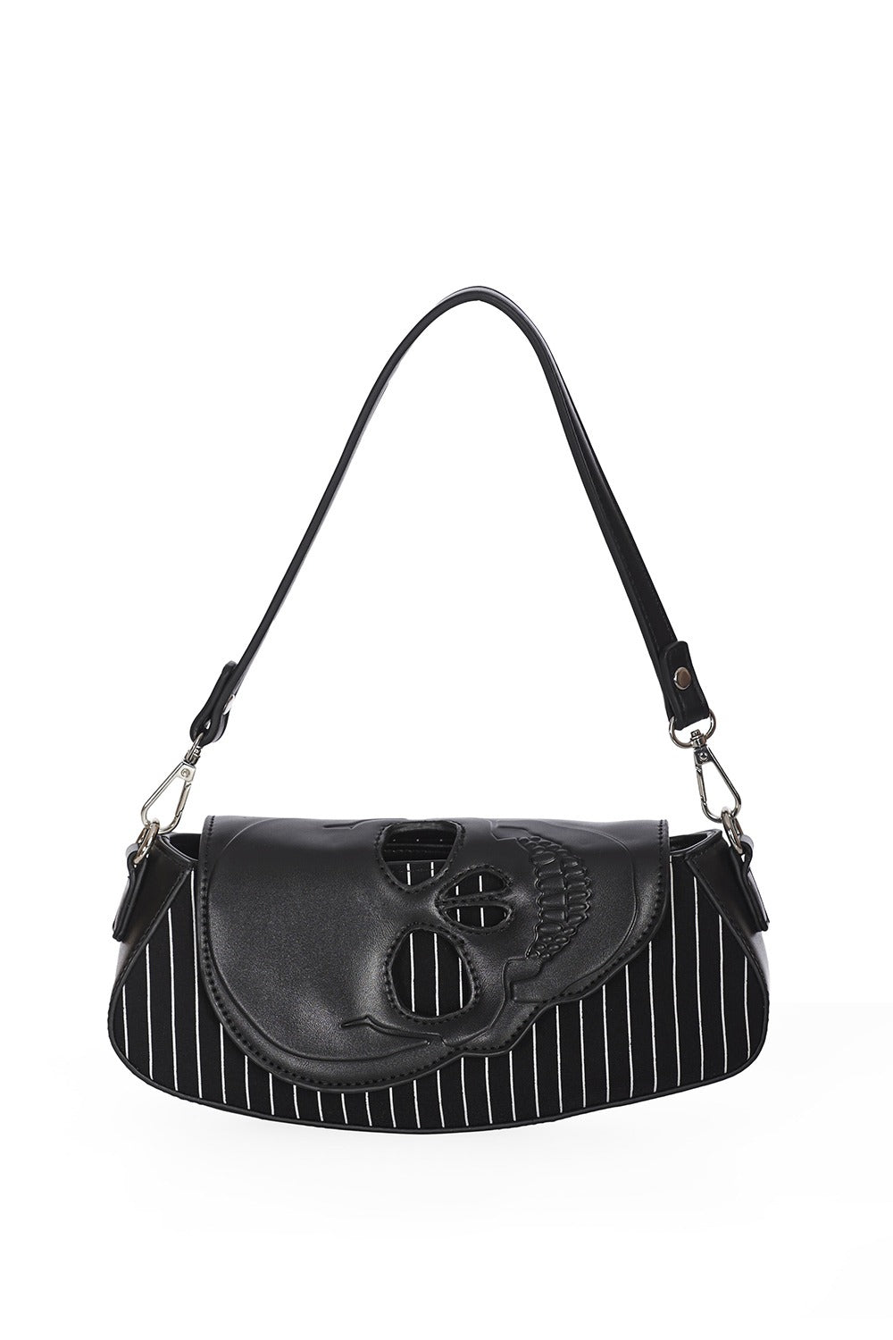 Black Bones Pinstripe Purse - bags & wallets - VampireFreaks - Banned Apparel / Lost Queen