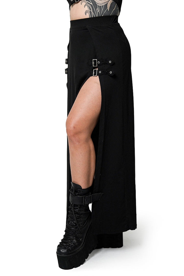 plus size leg slit grunge skirt
