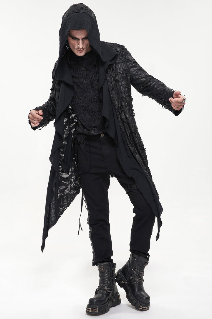 Black Burial Distressed Cardigan - mens outerwear - VampireFreaks - Devil Fashion