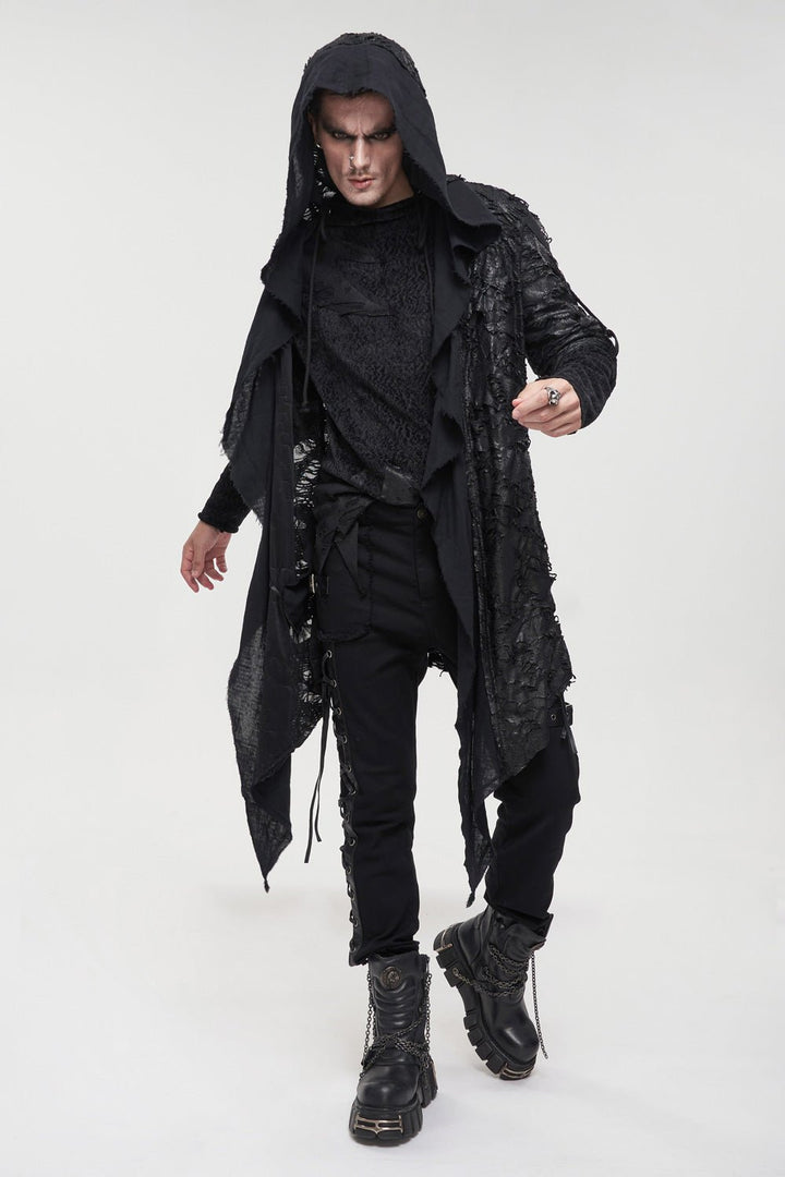 Black Burial Distressed Cardigan - mens outerwear - VampireFreaks - Devil Fashion