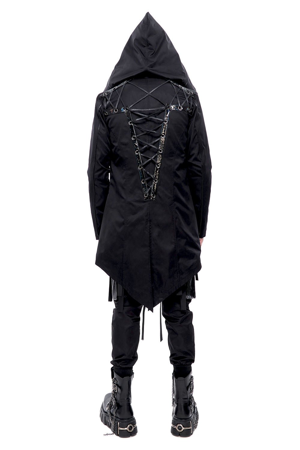 Black Butcher Pierced Coat - mens outerwear - VampireFreaks - Devil Fashion