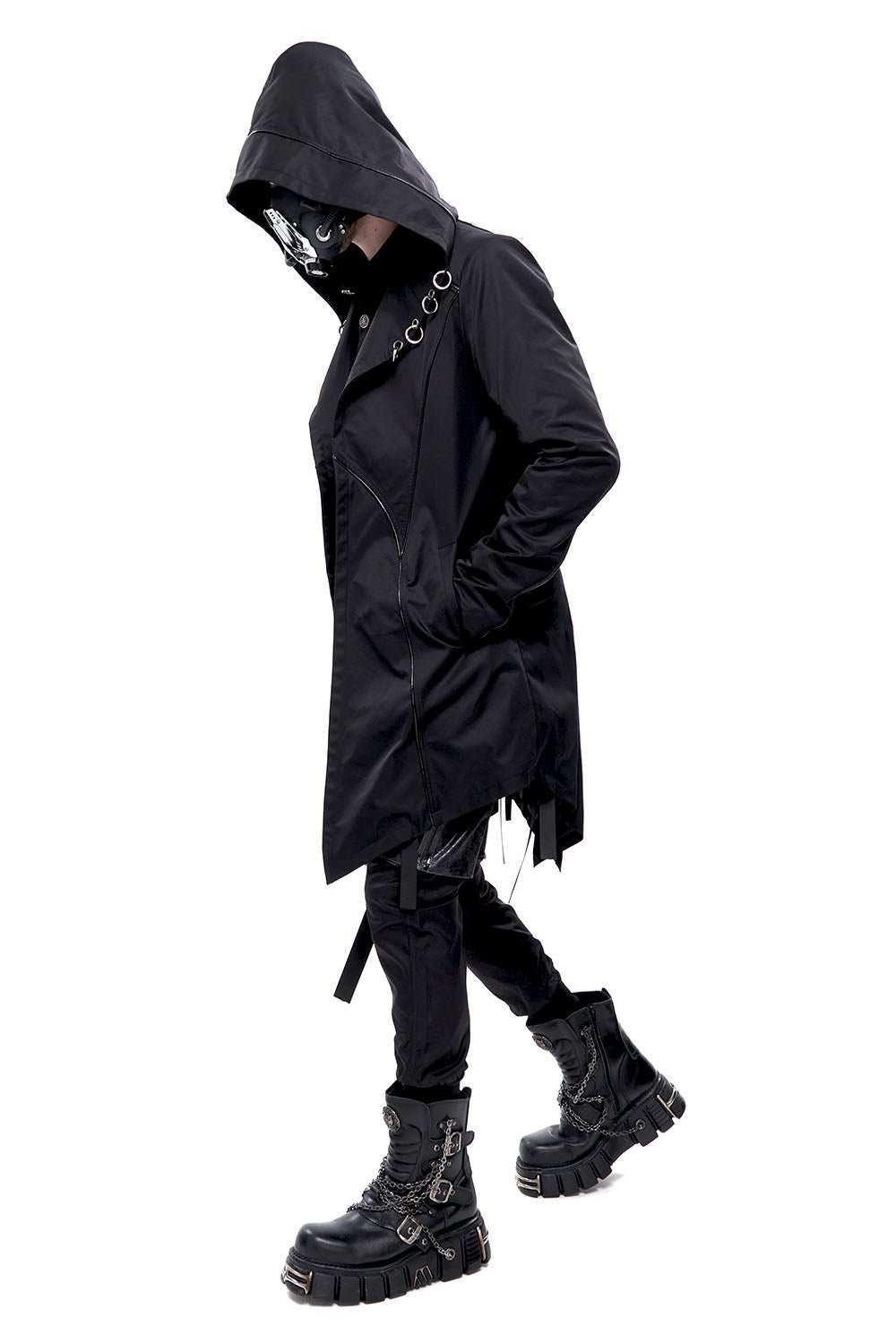 Black Butcher Pierced Coat - mens outerwear - VampireFreaks - Devil Fashion