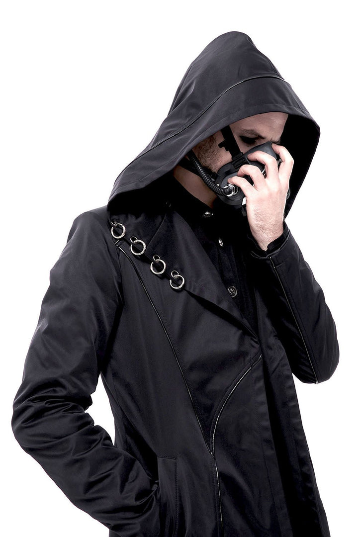 Black Butcher Pierced Coat - mens outerwear - VampireFreaks - Devil Fashion