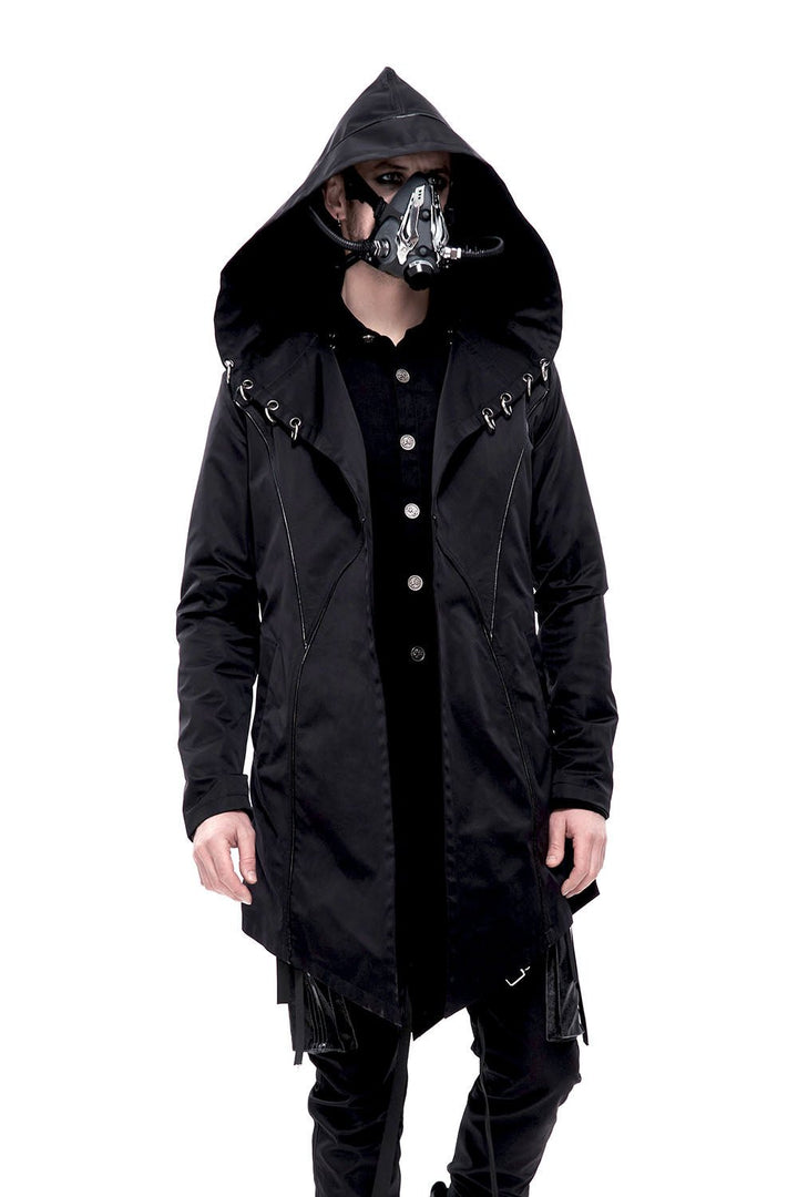 Black Butcher Pierced Coat - mens outerwear - VampireFreaks - Devil Fashion