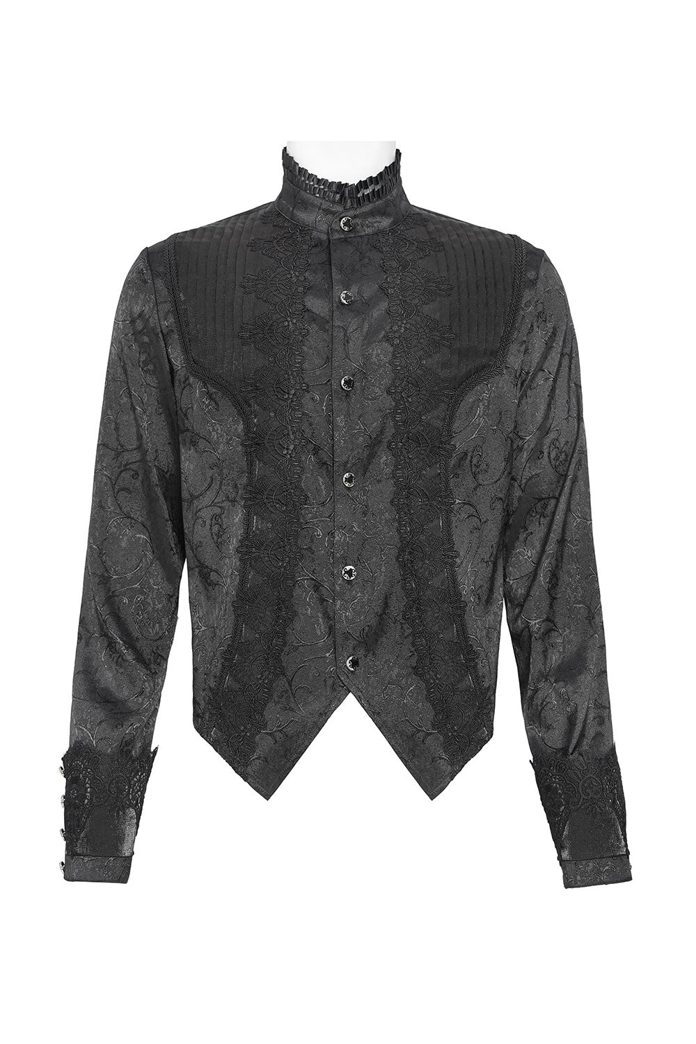 Goth shirt for men with collar and cuffs