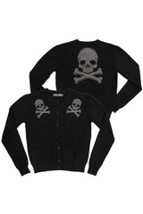 Punk goth grunge Skull Studded Cardigan from kreepsville