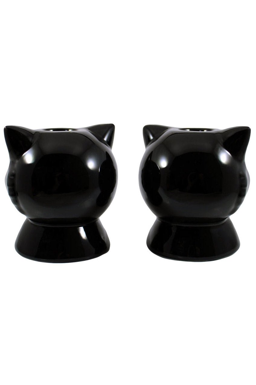 Black Cat Candle Holders - housewares - VampireFreaks - Sourpuss