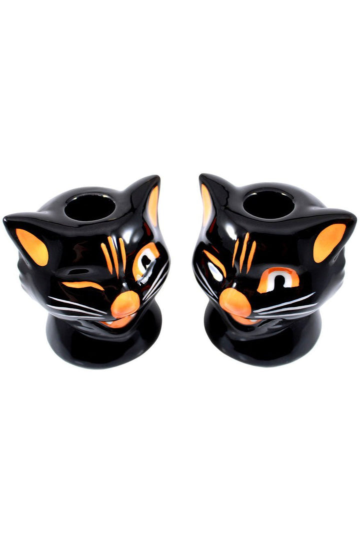 Black Cat Candle Holders - housewares - VampireFreaks - Sourpuss