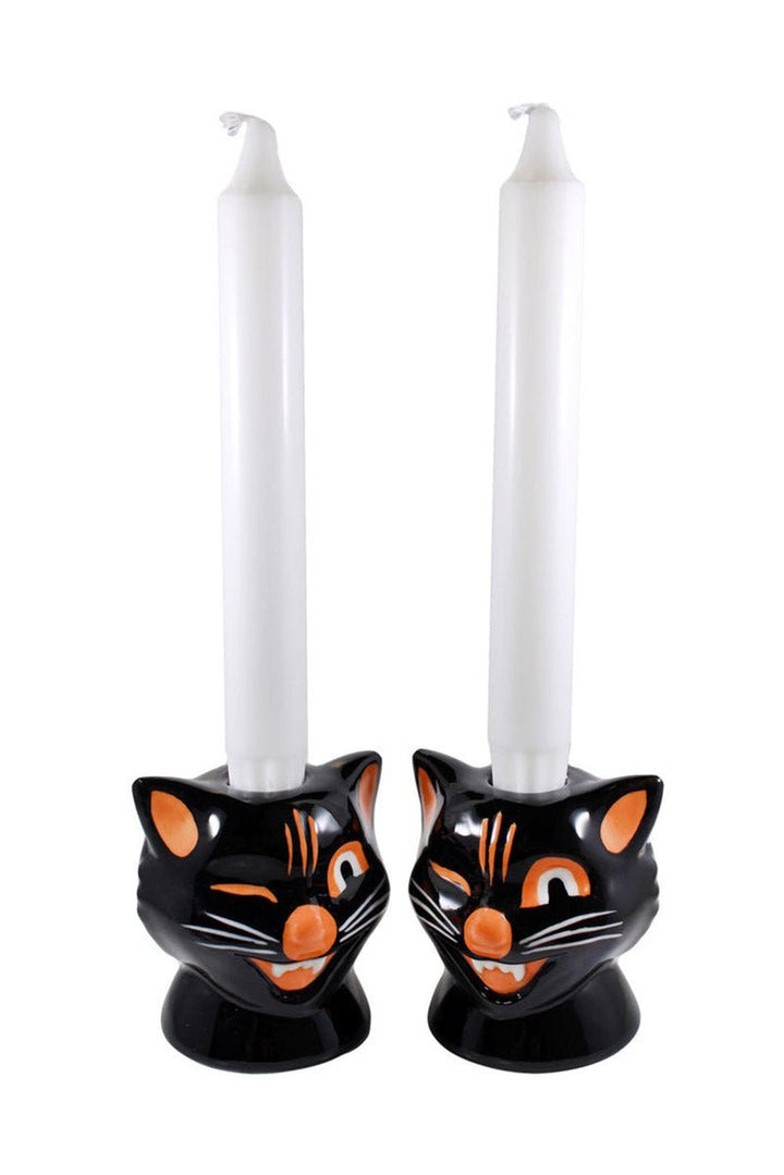 Black Cat Candle Holders - housewares - VampireFreaks - Sourpuss