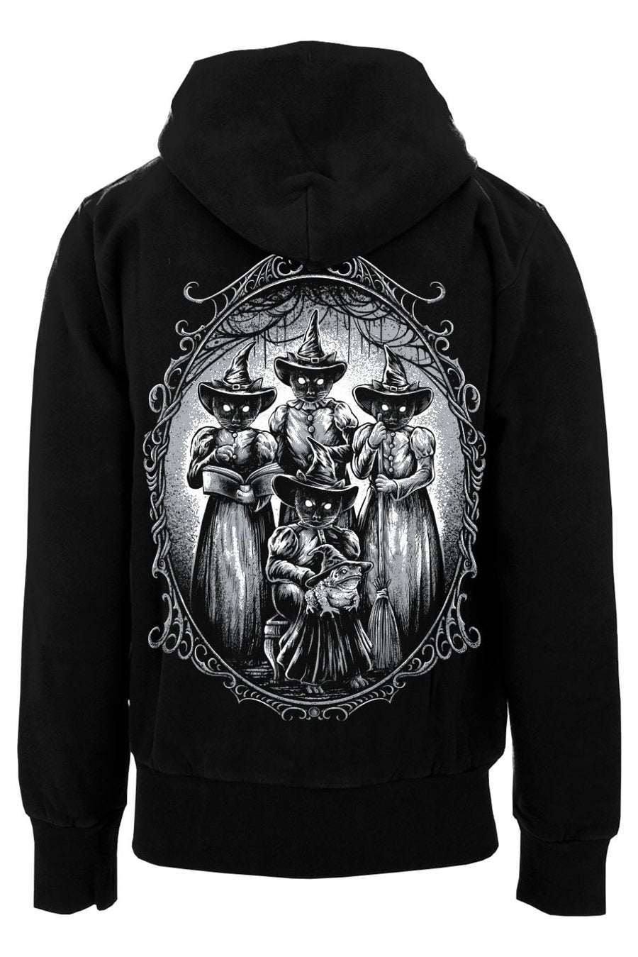 Black Cat Coven Hoodie [Zipper or Pullover] - mens outerwear - VampireFreaks - VampireFreaks