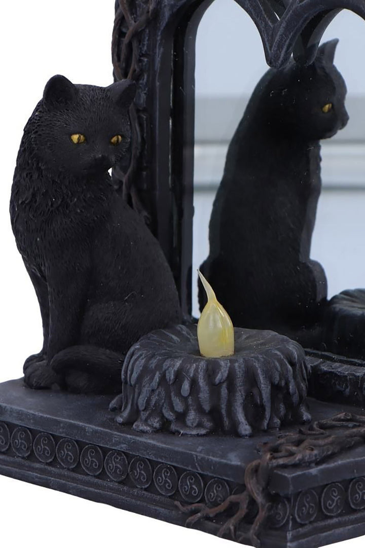 black cat candle holder