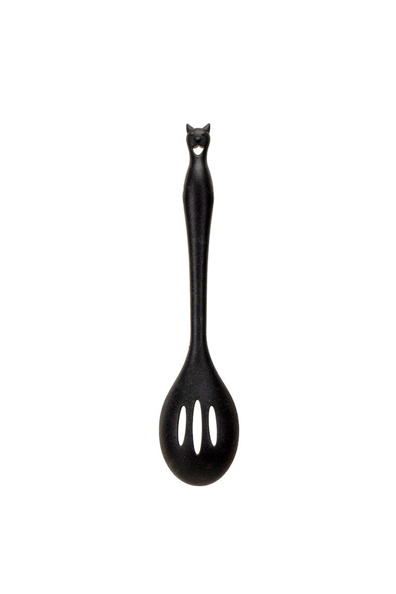 cooking spoon with black cat handle 