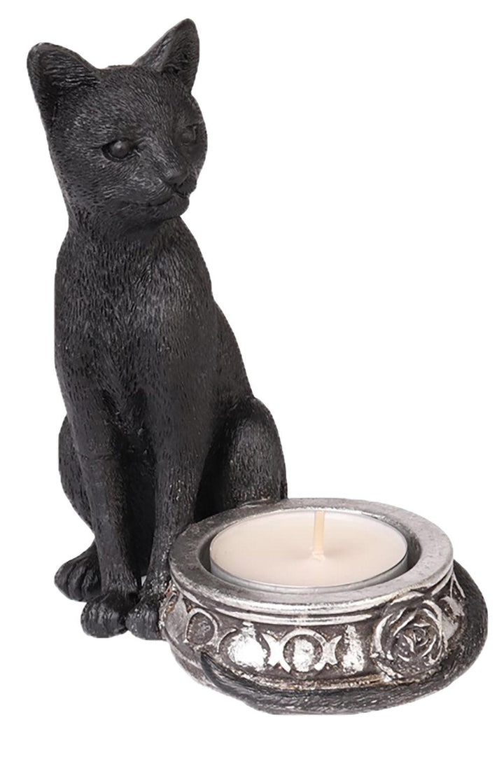 Black Cat Tea Light Candle Holder - housewares - VampireFreaks - Pacific Giftware