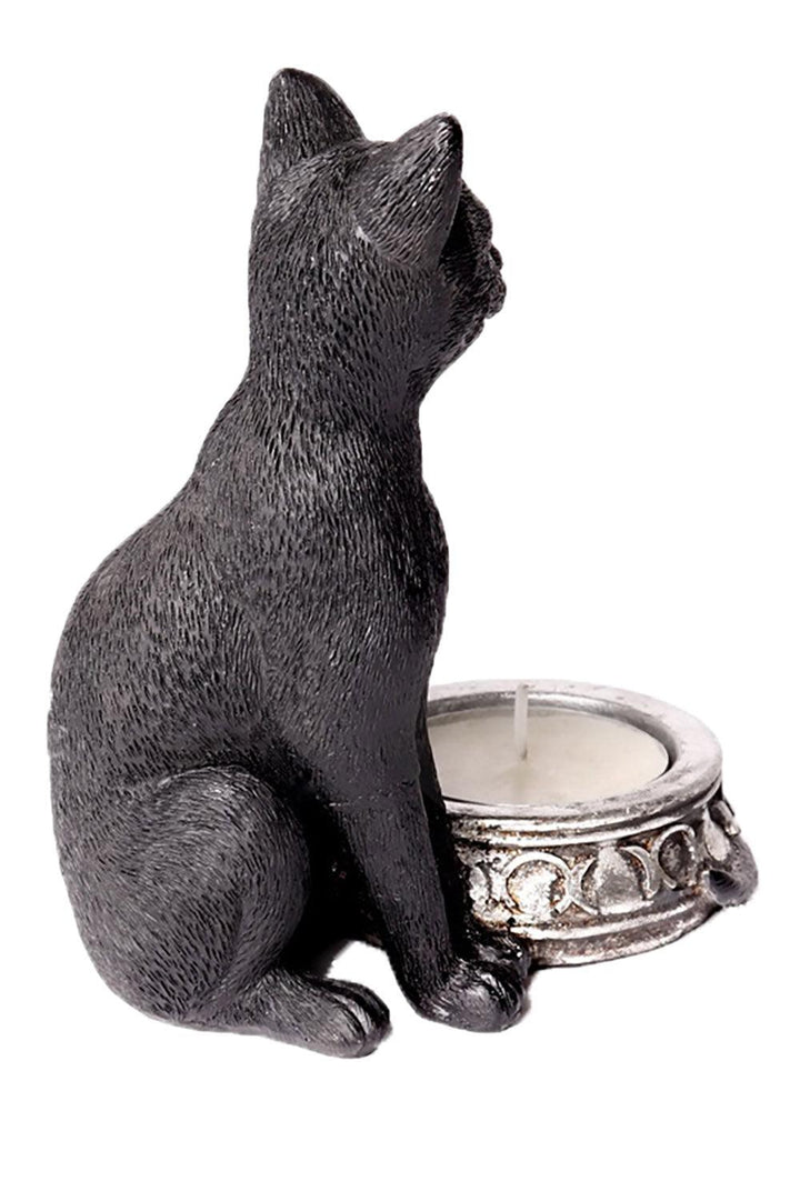 Black Cat Tea Light Candle Holder - housewares - VampireFreaks - Pacific Giftware