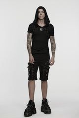 mens post- apocalyptic black metal adjustable chain harness