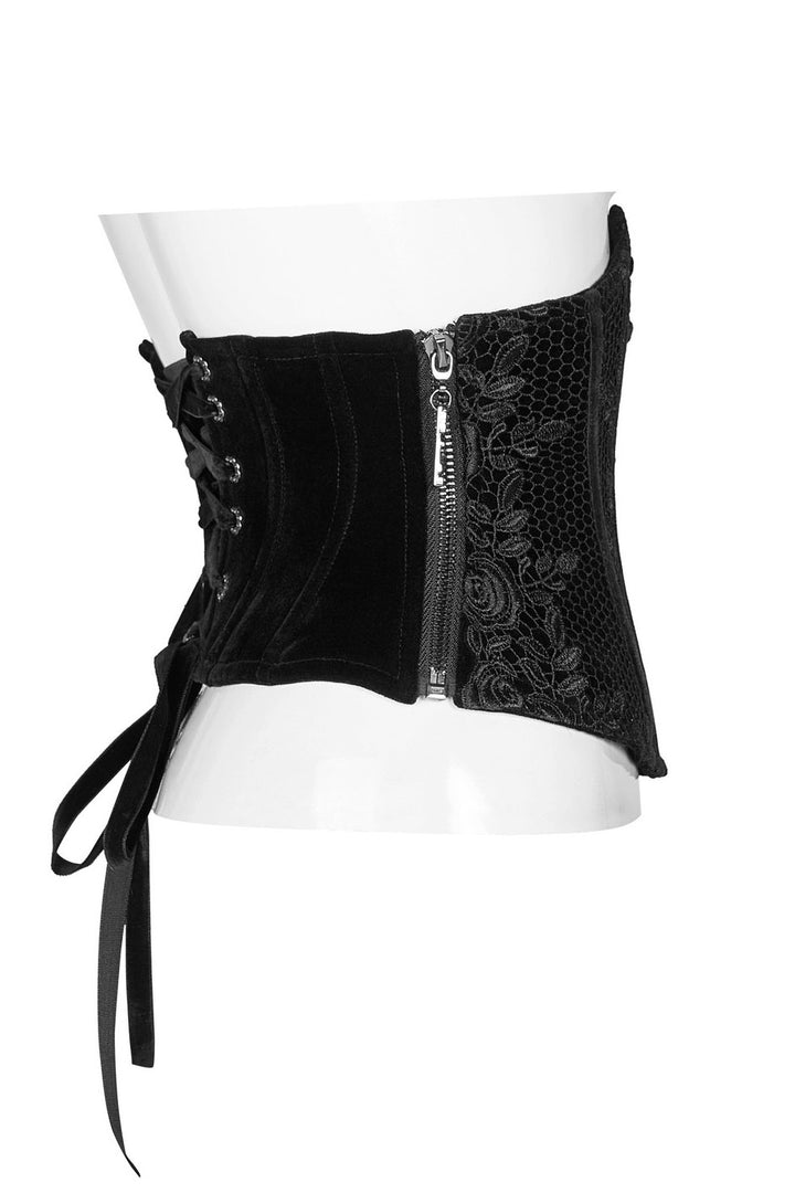 vintage black velvet gothic corset 
