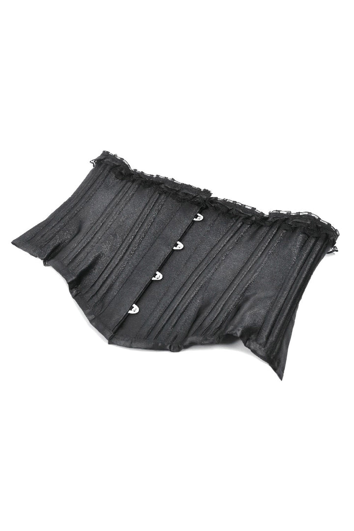 black satin underbust corset