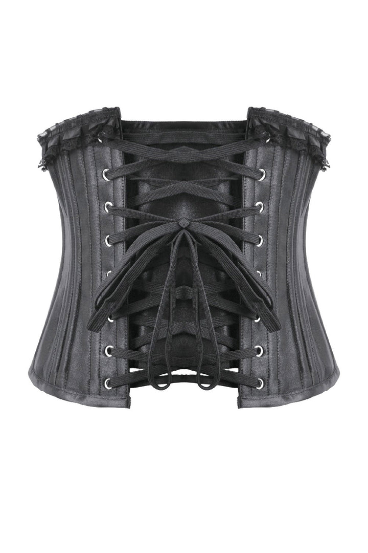 ruffle lace underbust corset