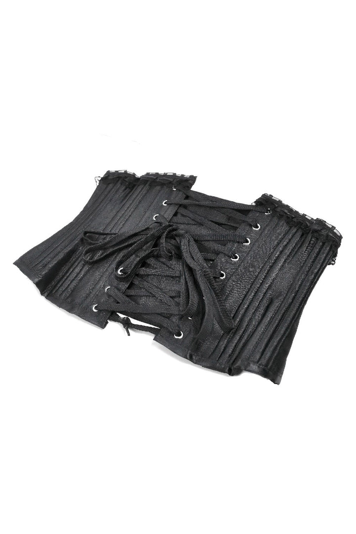 front button up underbust corset with back lacing 