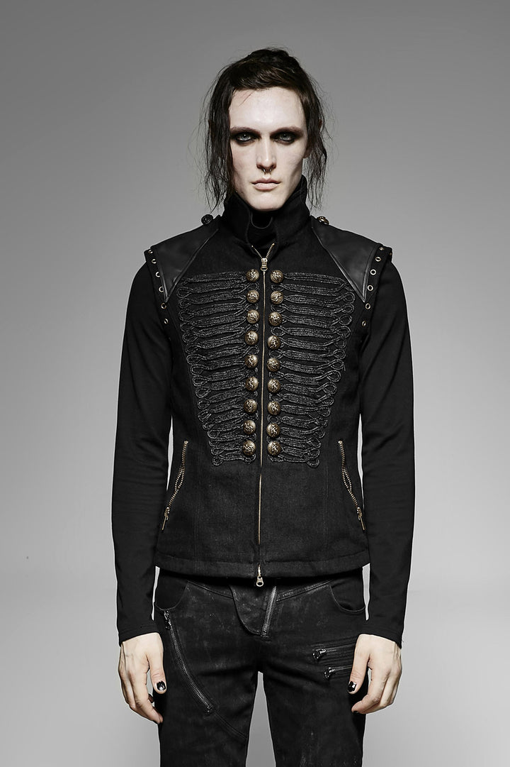 military goth vest for men