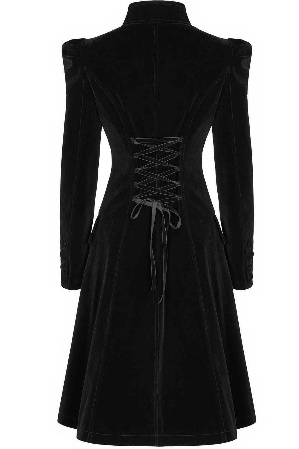 Black Dahlia Velvet Coat [BLACK] - womens outerwear - VampireFreaks - Punk Rave