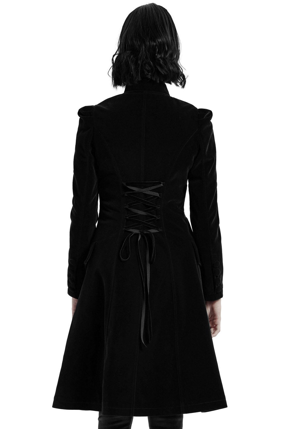 Black Dahlia Velvet Coat [BLACK] - womens outerwear - VampireFreaks - Punk Rave