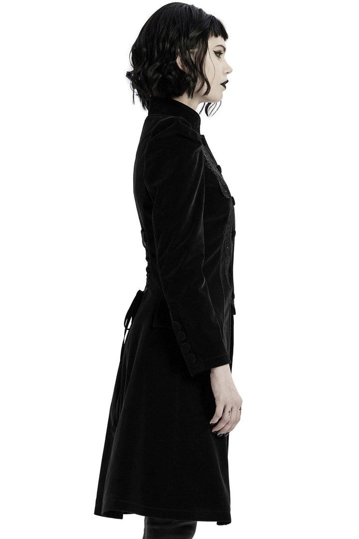 Black Dahlia Velvet Coat [BLACK] - womens outerwear - VampireFreaks - Punk Rave