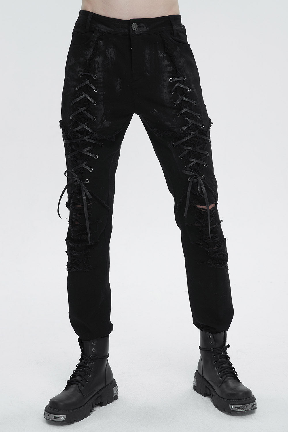 Black Death Lace - Up Pants - mens pants - VampireFreaks - Devil Fashion