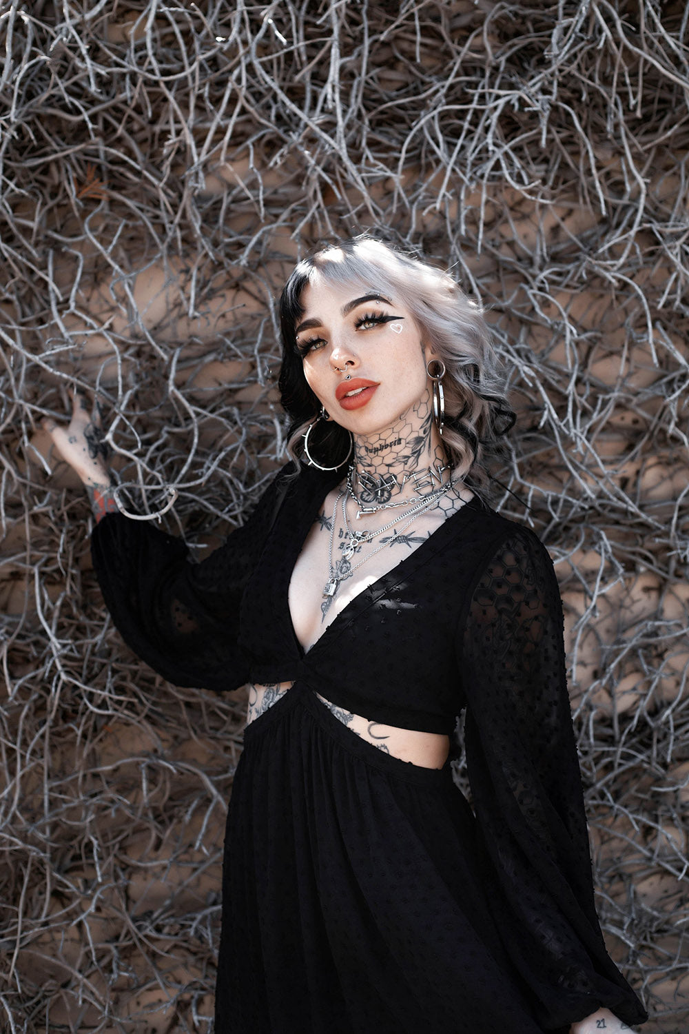 balloon sleeve long maxi black dress by lively ghosts