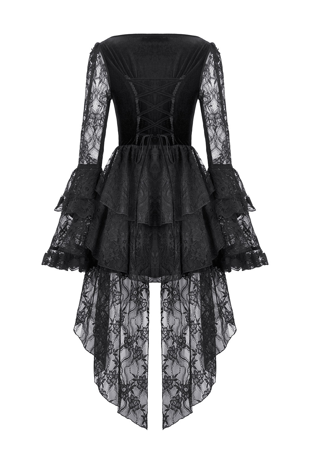 embroidered long sleeve black lace gothic dress by dark in love