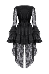 embroidered long sleeve black lace gothic dress by dark in love
