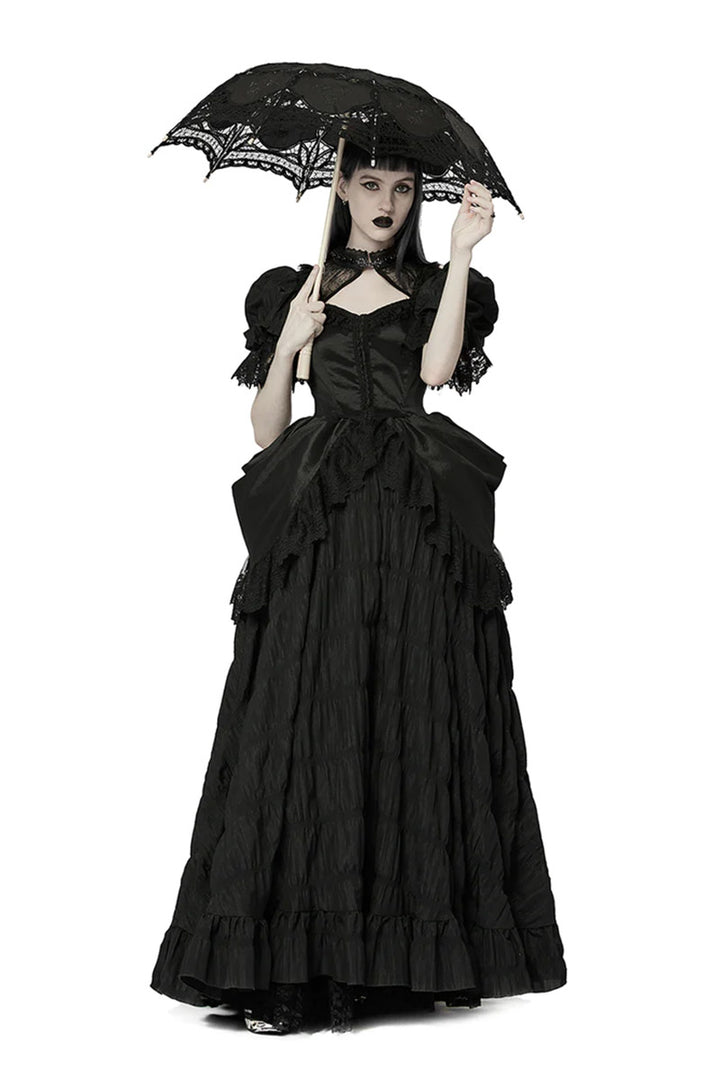 pretty black long vampire ballgown 