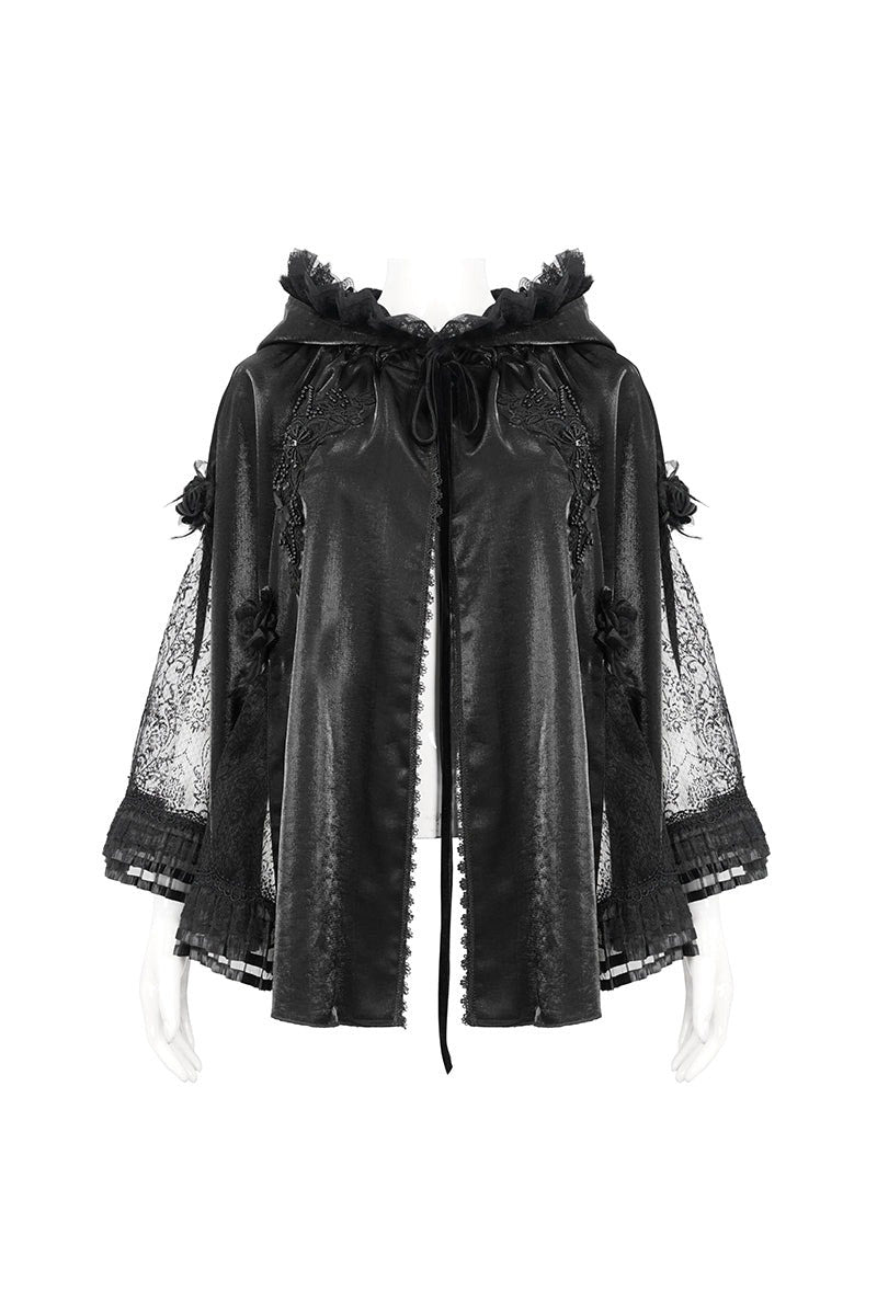 Black Eulogy Cloak - womens outerwear - VampireFreaks - Devil Fashion