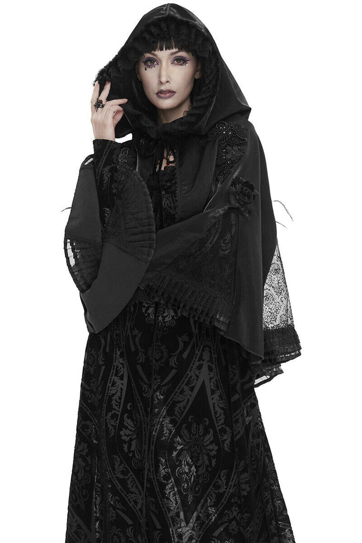 Black Eulogy Cloak - womens outerwear - VampireFreaks - Devil Fashion