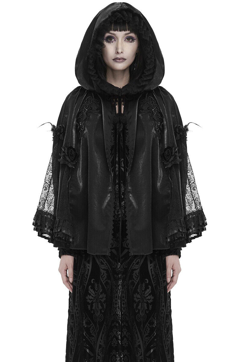 Black Eulogy Cloak - womens outerwear - VampireFreaks - Devil Fashion