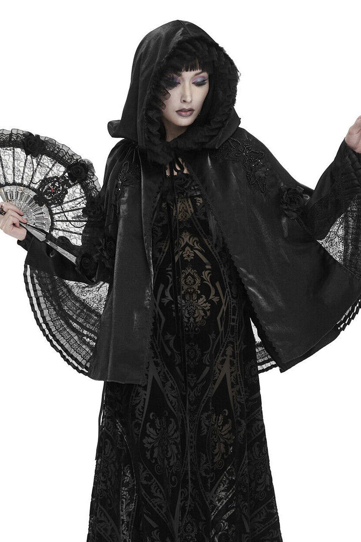 Black Eulogy Cloak - womens outerwear - VampireFreaks - Devil Fashion