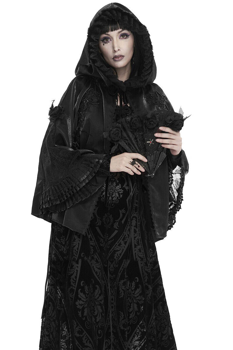 Black Eulogy Cloak - womens outerwear - VampireFreaks - Devil Fashion