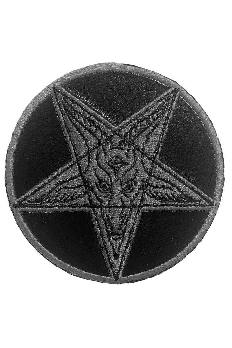 Black Faux Leather Satanic Patch - pins & patches - VampireFreaks - Kreepsville