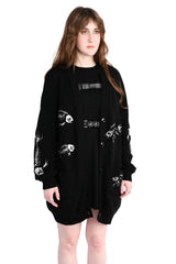 punk grunge womens black sweater with fish