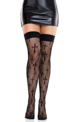 emo fishnet thigh high stockings