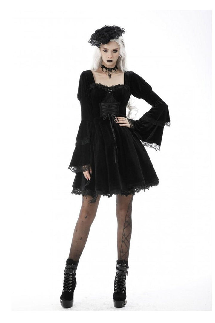 Black Flame Flared Gothic Dress - dresses - VampireFreaks - Dark In Love