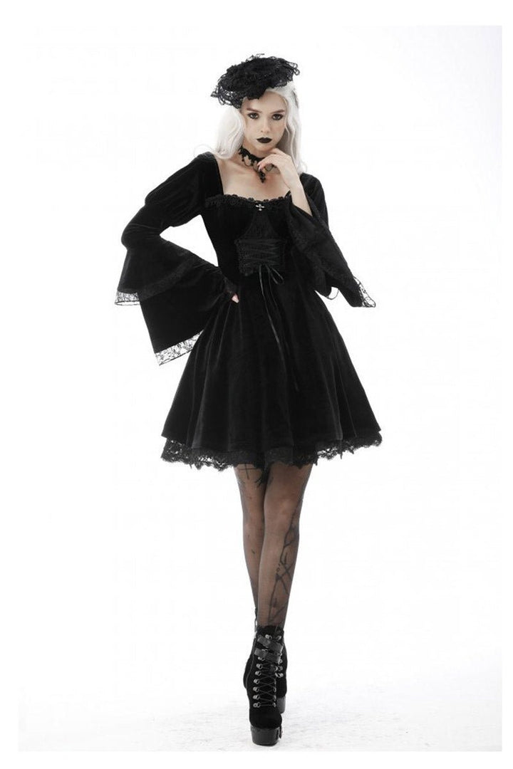 Black Flame Flared Gothic Dress - dresses - VampireFreaks - Dark In Love